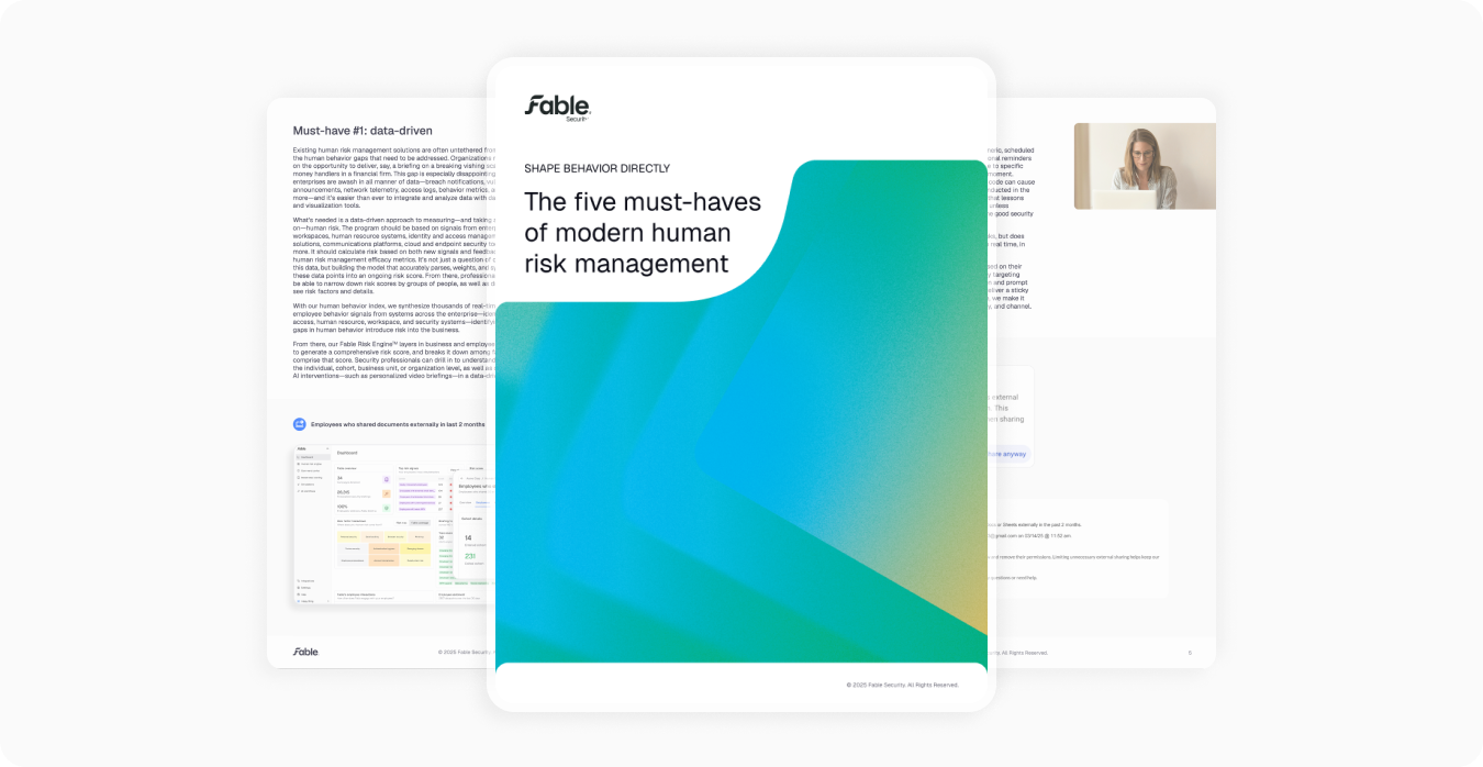 Five must-haves of modern human risk management