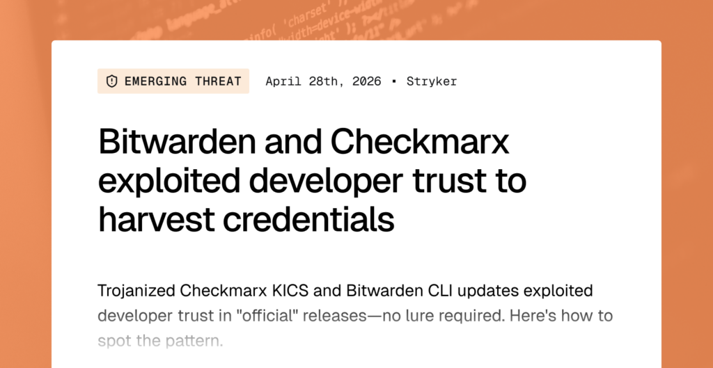 Emerging threat: Bitwarden and Checkmarx exploited developer trust to harvest credentials